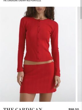 Cou Cou intimates cherry red cardigan medium organic cotton